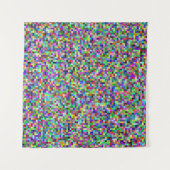 Farbenfrohes Pixelquadrat-Hintergrundmuster Wandteppich (Vorderseite)