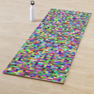 Farbenfrohes Pixelquadrat-Hintergrundmuster Yogamatte