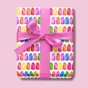Farbenfrohes Popsicle-Eis-Lutscher-Muster Geschenkpapier