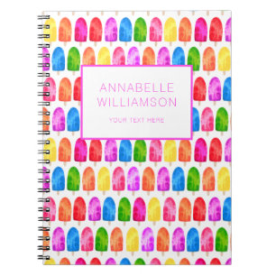 Farbenfrohes Popsicle-Eis-Lutscher-Muster Notizblock
