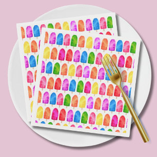 Farbenfrohes Popsicle-Eis-Lutscher-Muster Serviette