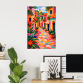 Farbenfrohes Poster der Mittelmeerstraße, Vibrant (Heimbüro)
