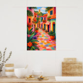 Farbenfrohes Poster der Mittelmeerstraße, Vibrant (Küche)