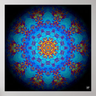 Farbenfrohes psychedelisches abstraktes Muster Poster