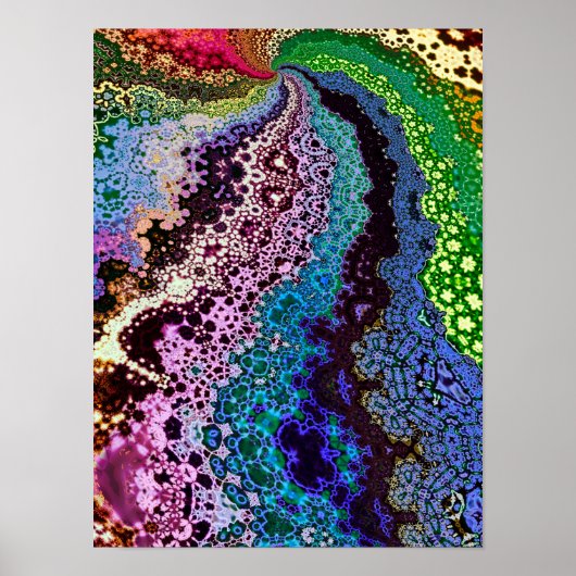 Farbenfrohes psychedelisches Fraktal Poster (Vorne)