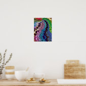 Farbenfrohes psychedelisches Fraktal Poster (Küche)