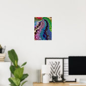 Farbenfrohes psychedelisches Fraktal Poster (Heimbüro)
