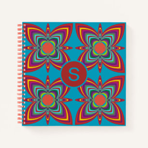 Farbenfrohes psychedelisches geometrisches Muster- Notizblock