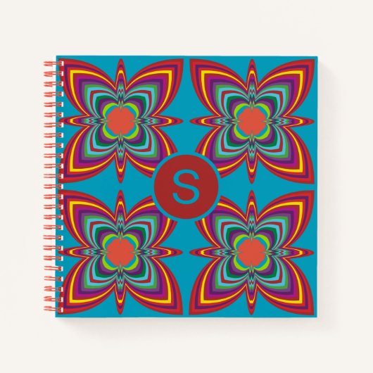 Farbenfrohes psychedelisches geometrisches Muster- Notizblock (Vorderseite)