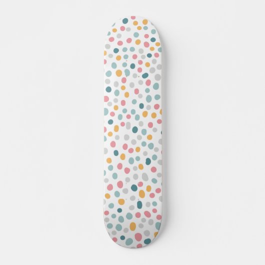 Farbenfrohes Punkte-Konfetti-Muster  Skateboard (Vorne)