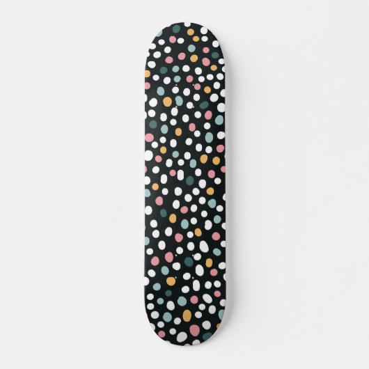 Farbenfrohes Punkte-Konfetti-Muster Skateboard (Vorne)
