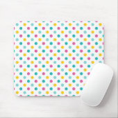Farbenfrohes Punkte Nahtloses Muster Mousepad (Mit Mouse)