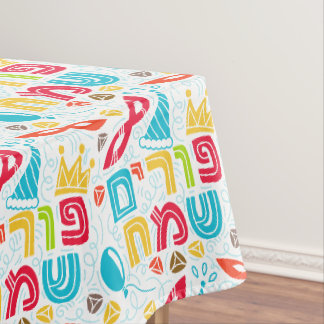 Farbenfrohes Purim Tischdecke