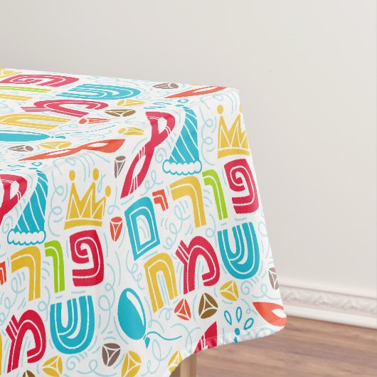 Farbenfrohes Purim Tischdecke (Beispiel)