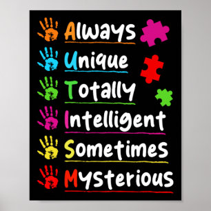 Farbenfrohes Puzzle Autismus-Bewusstsein Total Int Poster