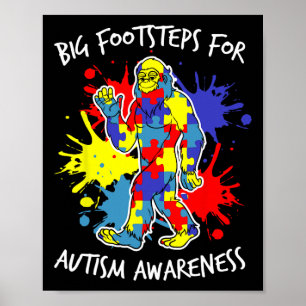 Farbenfrohes Puzzle Utism-Bewusstsein Bigfoot Auti Poster