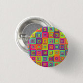 Farbenfrohes Quadratmuster Button (Vorne & Hinten)