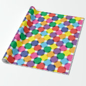 Farbenfrohes Quadratmuster Geschenkpapier (Ungerollt)
