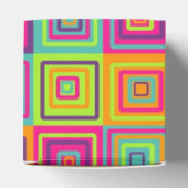 Farbenfrohes Quadratmuster Geschenkschachtel (Oben)