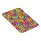 Farbenfrohes Quadratmuster Magnet (Rechte Seite)