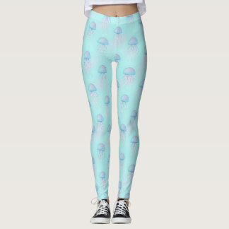 Farbenfrohes Quallenmuster – Unterwasser-Meeresleb Leggings