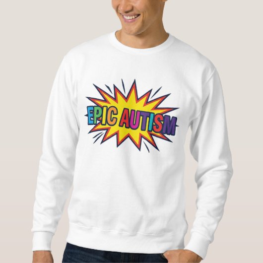 Farbenfrohes Regenbogen-Autismus-Sternenexplosion- Sweatshirt (Vorderseite)
