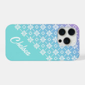 Farbenfrohes Regenbogen-Blumenmuster personalisier iPhone Hülle (Rückseite (Horizontal))