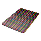 Farbenfrohes Regenbogen-Gingham-Karo-Design - Schw Badematte (Schrägansicht)