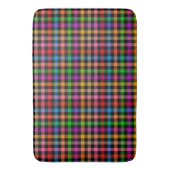 Farbenfrohes Regenbogen-Gingham-Karo-Design - Schw Badematte (Vorderseite Vertikal)