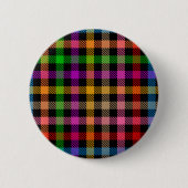 Farbenfrohes Regenbogen-Gingham-Karo-Design - Schw Button (Vorderseite)