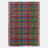 Farbenfrohes Regenbogen-Gingham-Karo-Design - Schw Decke (Vorderseite Vertikal)