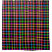 Farbenfrohes Regenbogen-Gingham-Karo-Design - Schw Duschvorhang (Vorderseite)