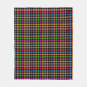 Farbenfrohes Regenbogen-Gingham-Karo-Design - Schw Fleecedecke (Vorderseite)