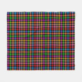 Farbenfrohes Regenbogen-Gingham-Karo-Design - Schw Fleecedecke (Vorderseite (Horizontal))