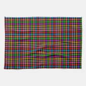 Farbenfrohes Regenbogen-Gingham-Karo-Design - Schw Geschirrtuch (Horizontal)