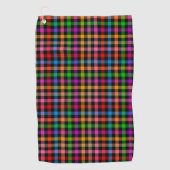 Farbenfrohes Regenbogen-Gingham-Karo-Design - Schw Golfhandtuch (Vorderseite)