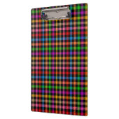 Farbenfrohes Regenbogen-Gingham-Karo-Design - Schw Klemmbrett (Links)
