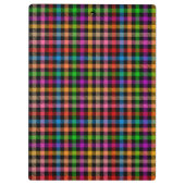 Farbenfrohes Regenbogen-Gingham-Karo-Design - Schw Klemmbrett (Rückseite)