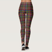 Farbenfrohes Regenbogen-Gingham-Karo-Design - Schw Leggings (Rückseite)