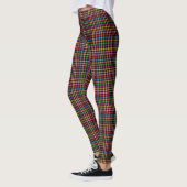 Farbenfrohes Regenbogen-Gingham-Karo-Design - Schw Leggings (Links)