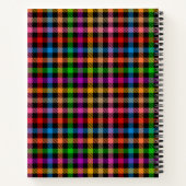 Farbenfrohes Regenbogen-Gingham-Karo-Design - Schw Notizblock (Rückseite)