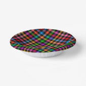 Farbenfrohes Regenbogen-Gingham-Karo-Design - Schw Pappteller (Gewinkelt)