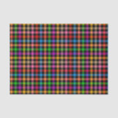 Farbenfrohes Regenbogen-Gingham-Karo-Design - Schw Seidenpapier (Vorderseite)