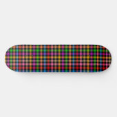 Farbenfrohes Regenbogen-Gingham-Karo-Design - Schw Skateboard (Horizontal)