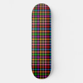 Farbenfrohes Regenbogen-Gingham-Karo-Design - Schw Skateboard (Vorderseite)