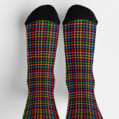 Farbenfrohes Regenbogen-Gingham-Karo-Design - Schw Socken (Oben)