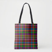 Farbenfrohes Regenbogen-Gingham-Karo-Design - Schw Tasche (Vorderseite)