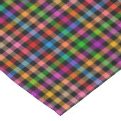 Farbenfrohes Regenbogen-Gingham-Karo-Design - Schw Tischdecke (Schrägansicht)