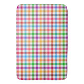 Farbenfrohes Regenbogen-Gingham-Karo-Design - Weiß Badematte (Vorderseite Vertikal)