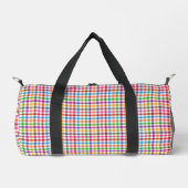 Farbenfrohes Regenbogen-Gingham-Karo-Design - Weiß Duffle Bag (Vorderseite)